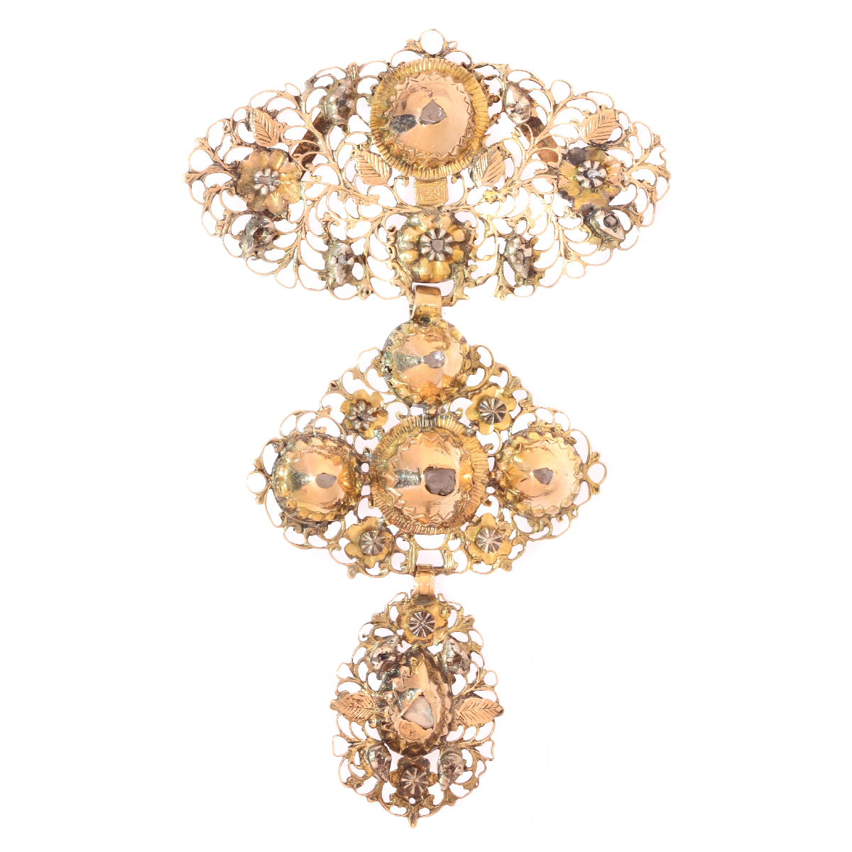 Early 19th century gold diamond pendant called a la jeanette